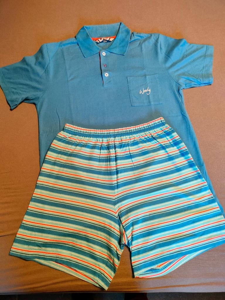 pyjama heren Woody haai - korte mouw en broek - maat S, Kleding | Heren, Pyjama's, Ophalen of Verzenden, Zo goed als nieuw, Maat 46 (S) of kleiner