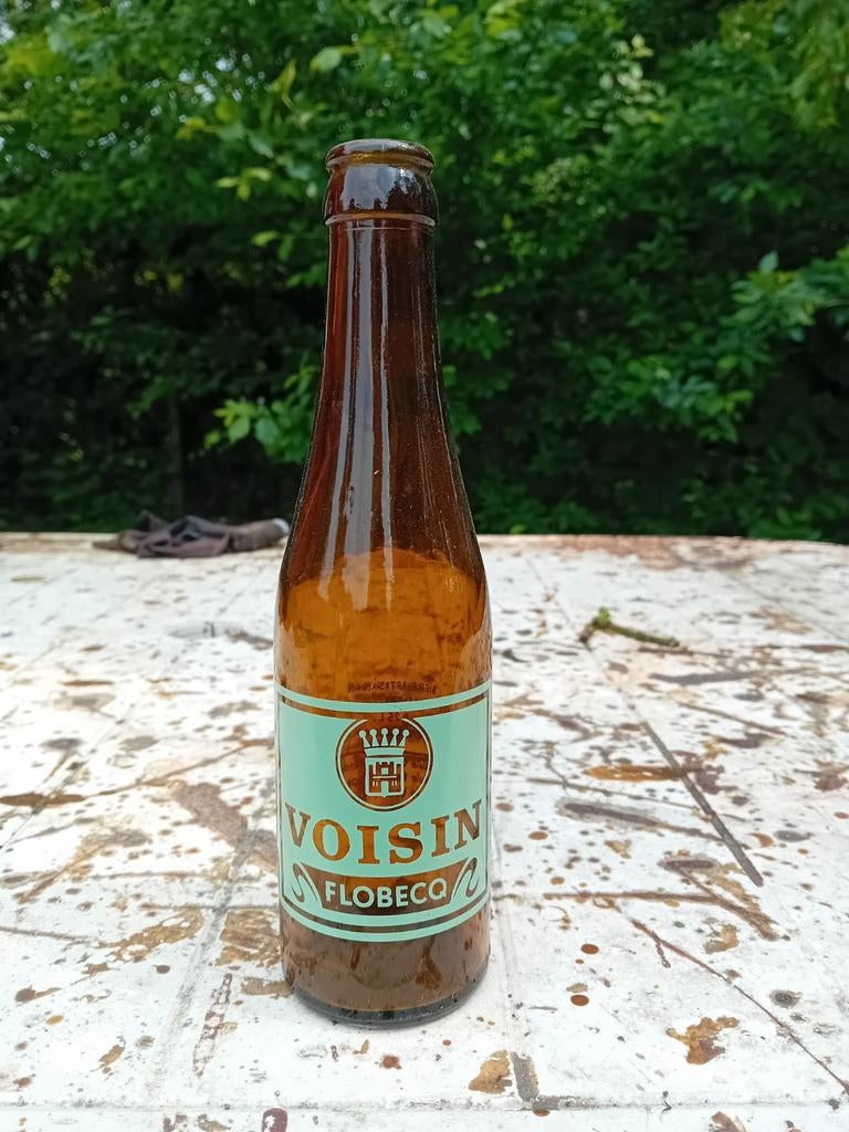 Oude vintage bierfles brouwerij Voisin Flobecq, Ophalen of Verzenden