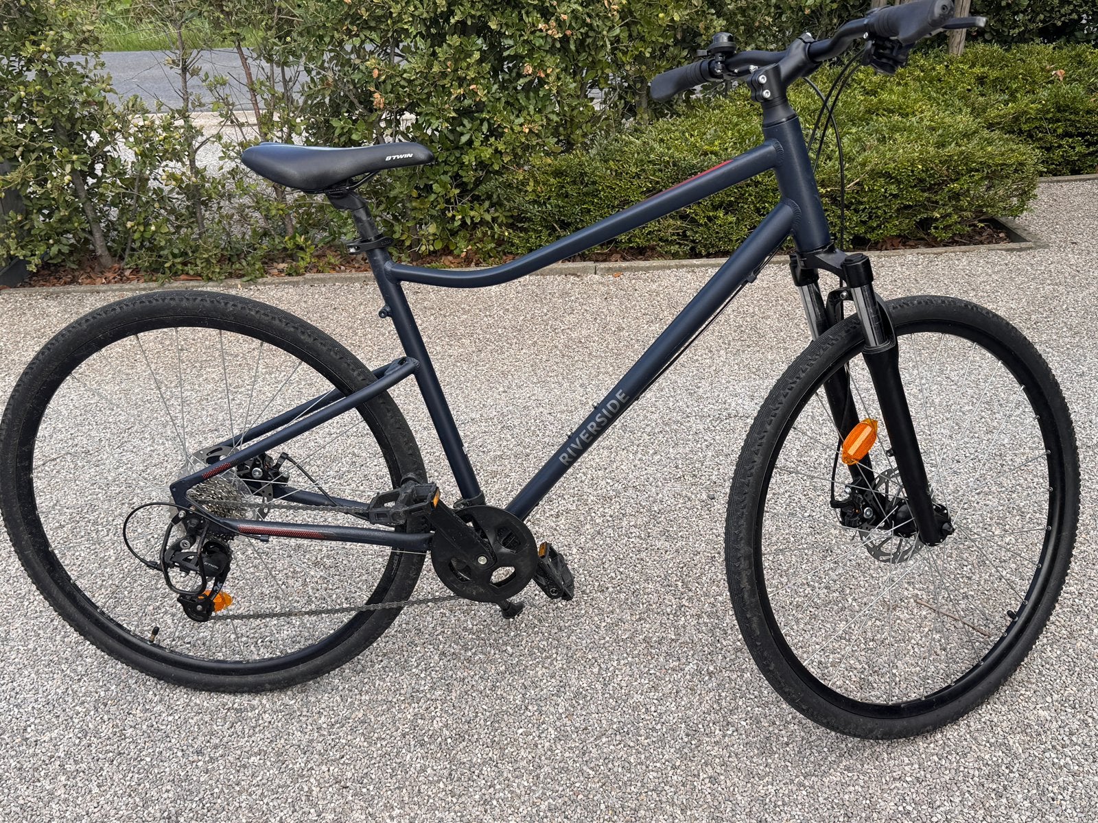 Riverside hybridefiets 500 nachtblauw Decathlon, Vélos & Vélomoteurs, Enlèvement, Comme neuf, Hommes, Autres marques