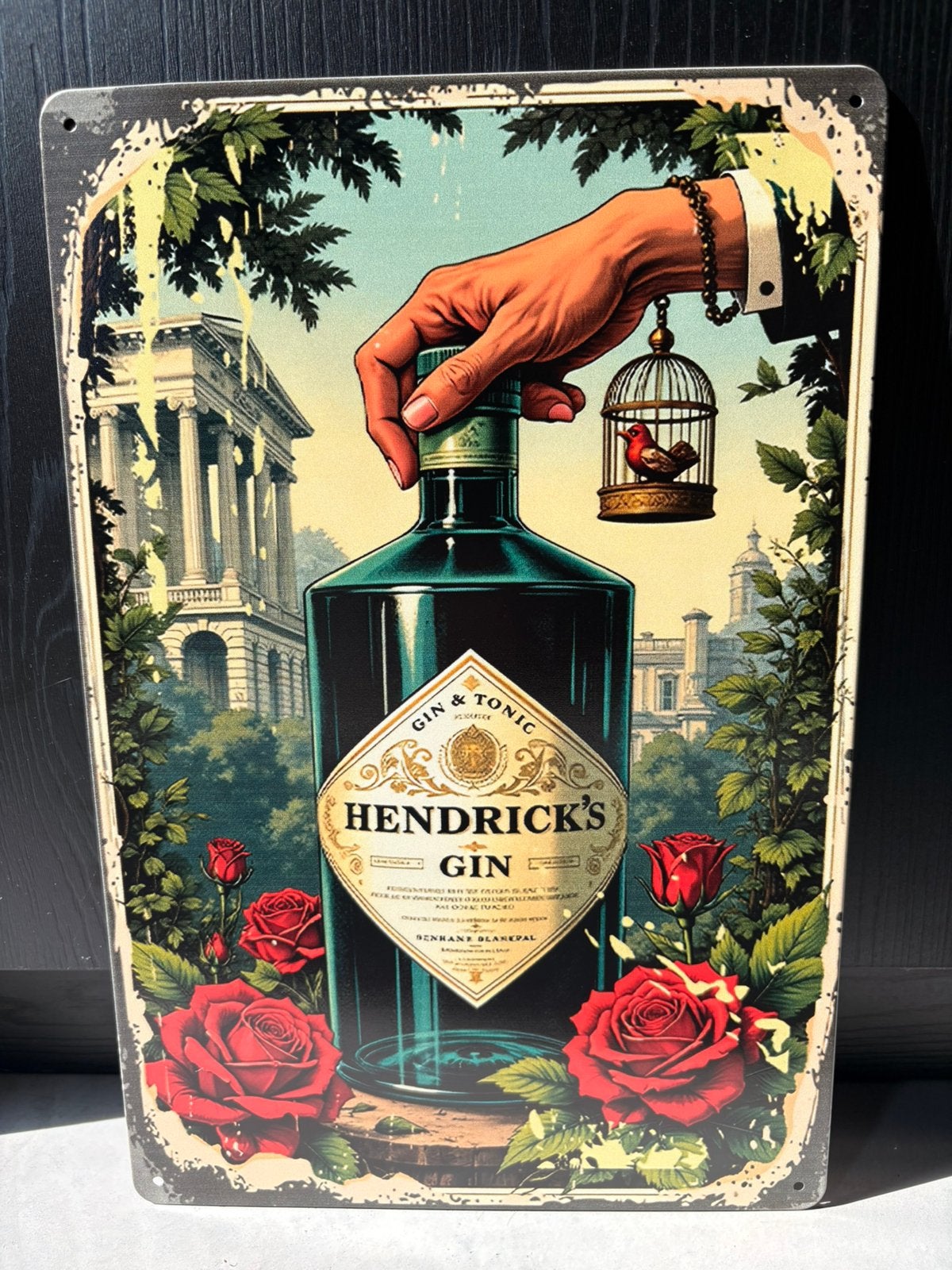 Reclamebord Hendrick’s Gin, Verzamelen, Merken en Reclamevoorwerpen, Ophalen of Verzenden, Nieuw, Reclamebord
