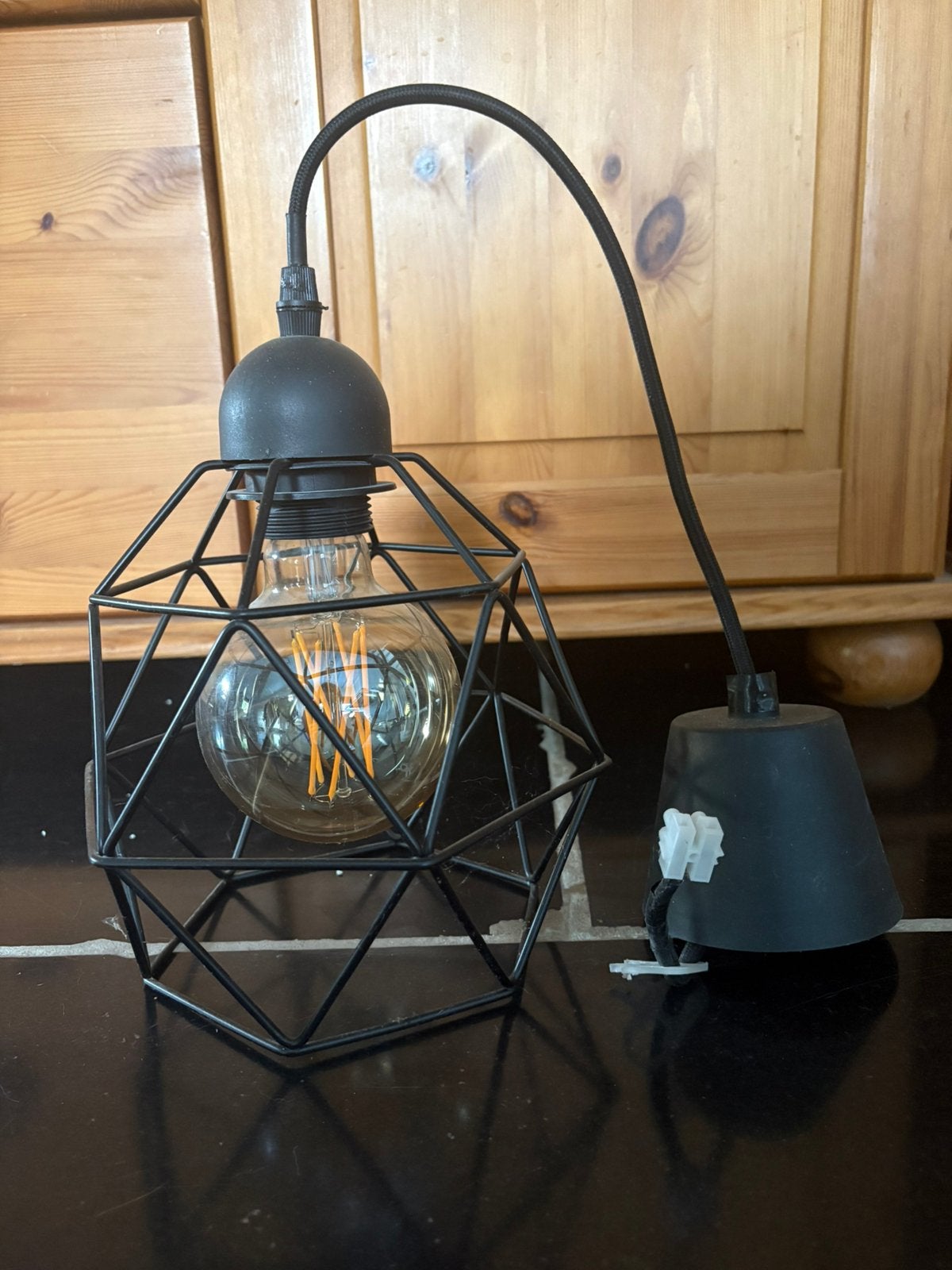 Lampe de plafond - noire - industrielle, Enlèvement ou Envoi, Utilisé, Industrieel