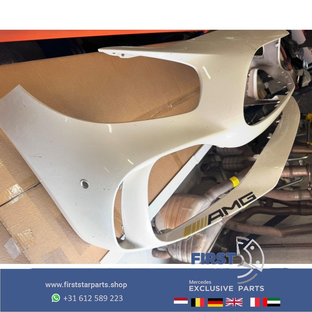 W190 AMG GTR VOORBUMPER A1908858500 origineel Mercedes GT R, Gebruikt, -, Voor, Ophalen of Verzenden