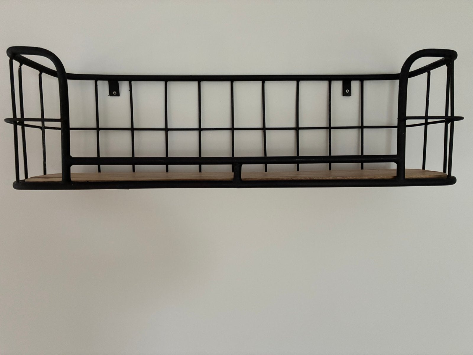 Étagères murales en fer noir avec fond en bois. 2 pièces, Moins de 100 cm, Comme neuf, Enlèvement, Autres types