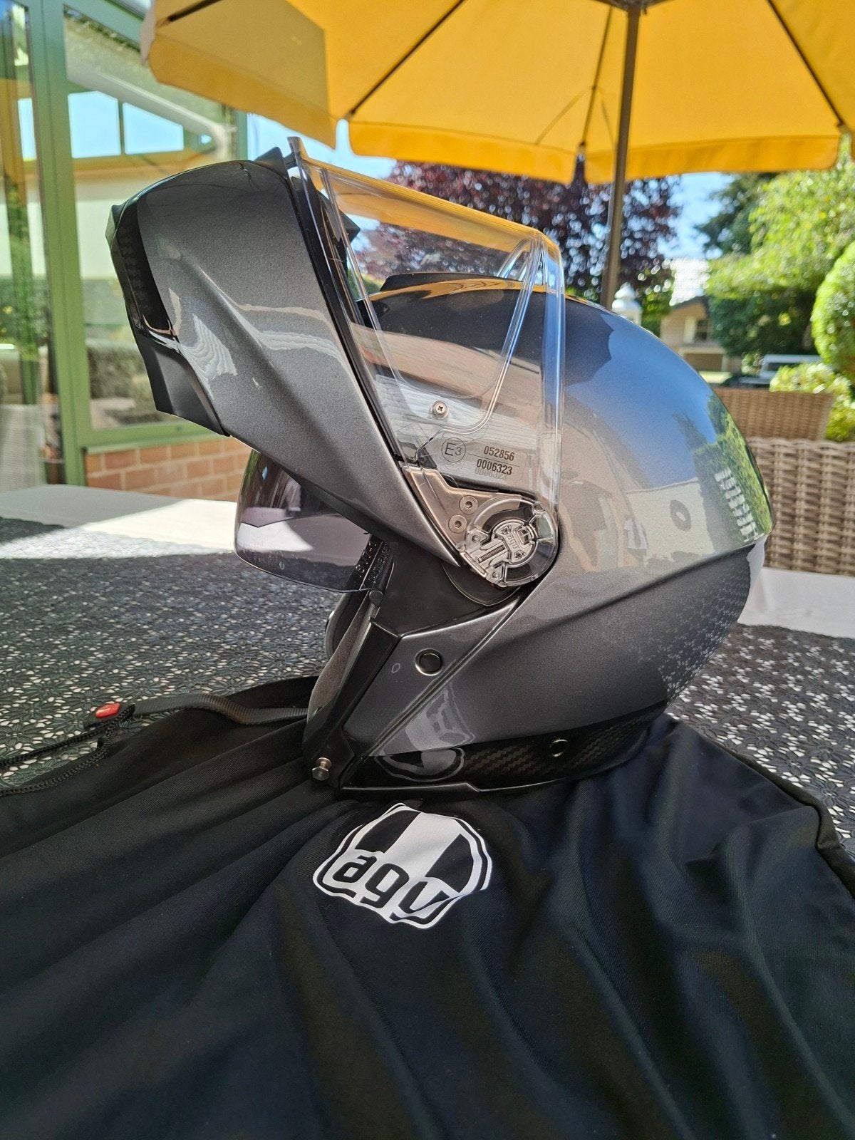systeemhelm AGV Sportmodular carbon, Motoren, Ophalen, S, Systeemhelm, AGV