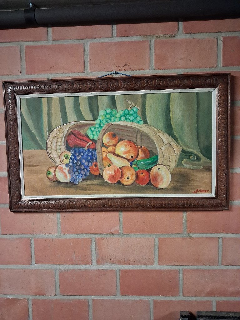 schilderij op hout, Antiquités & Art, Enlèvement, Cadre spécial, Nature morte, Panneau