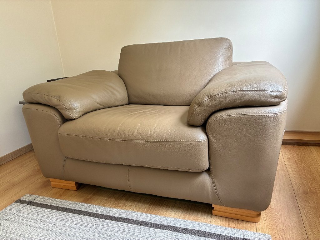 Fauteuil en cuir véritable, Maison & Meubles, Enlèvement, Utilisé, Cuir
