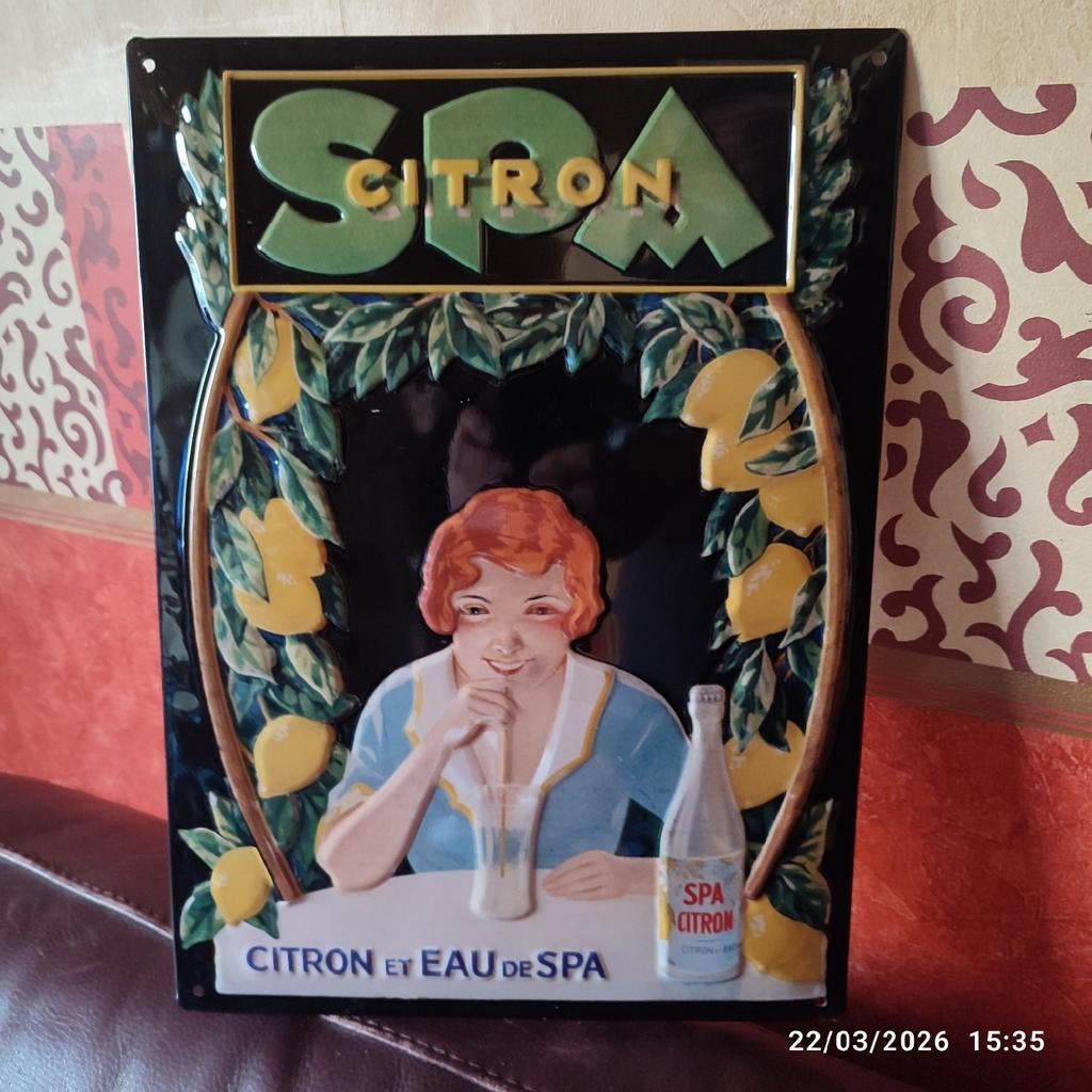 SPA CITRON  metalen plaat., Verzamelen, Ophalen of Verzenden, Nieuw, Reclamebord