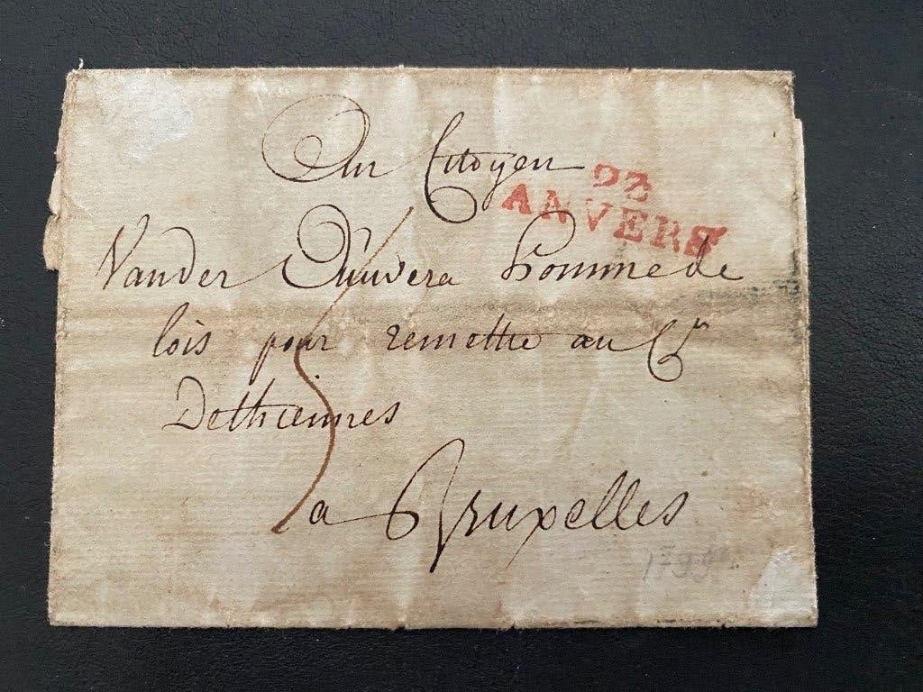 1799 couverture Anvers Bruxelles Vander Auwera Dethiennes, Enlèvement ou Envoi, Autre, Affranchi, Avec enveloppe