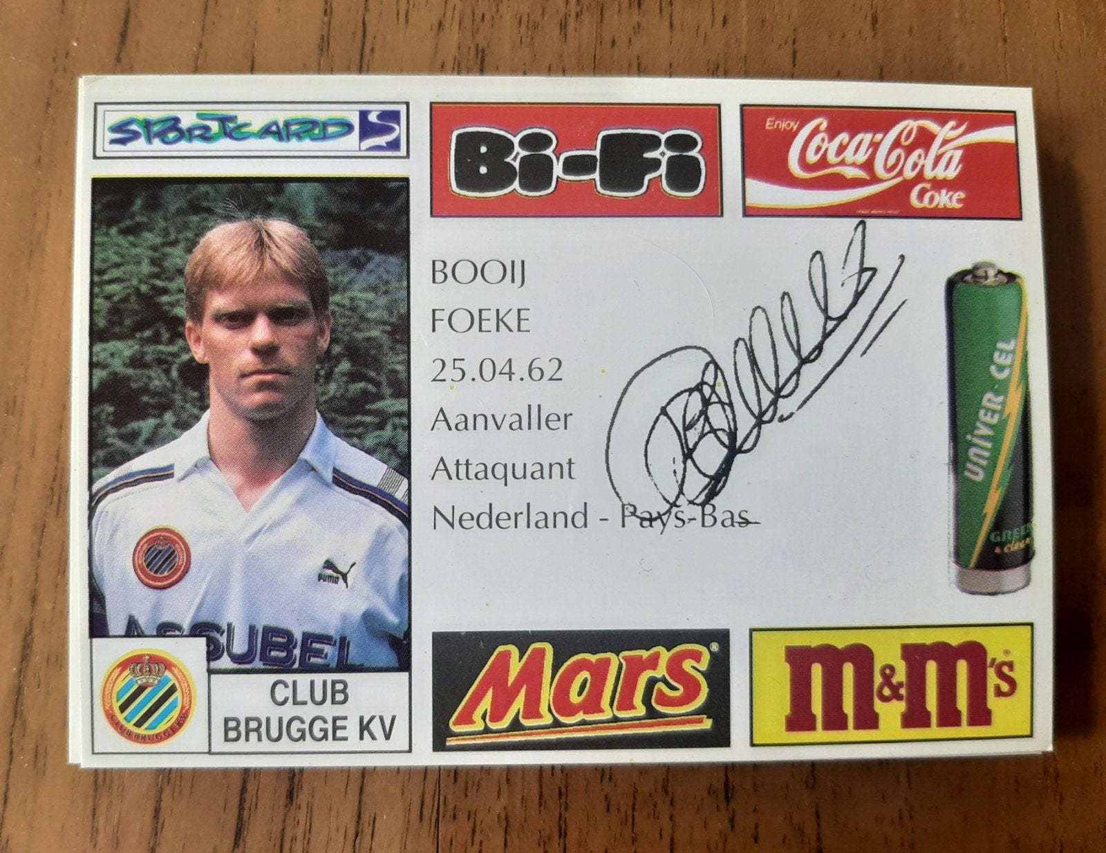Voetbalkaart Club Brugge - Booij Foeke, Ophalen of Verzenden