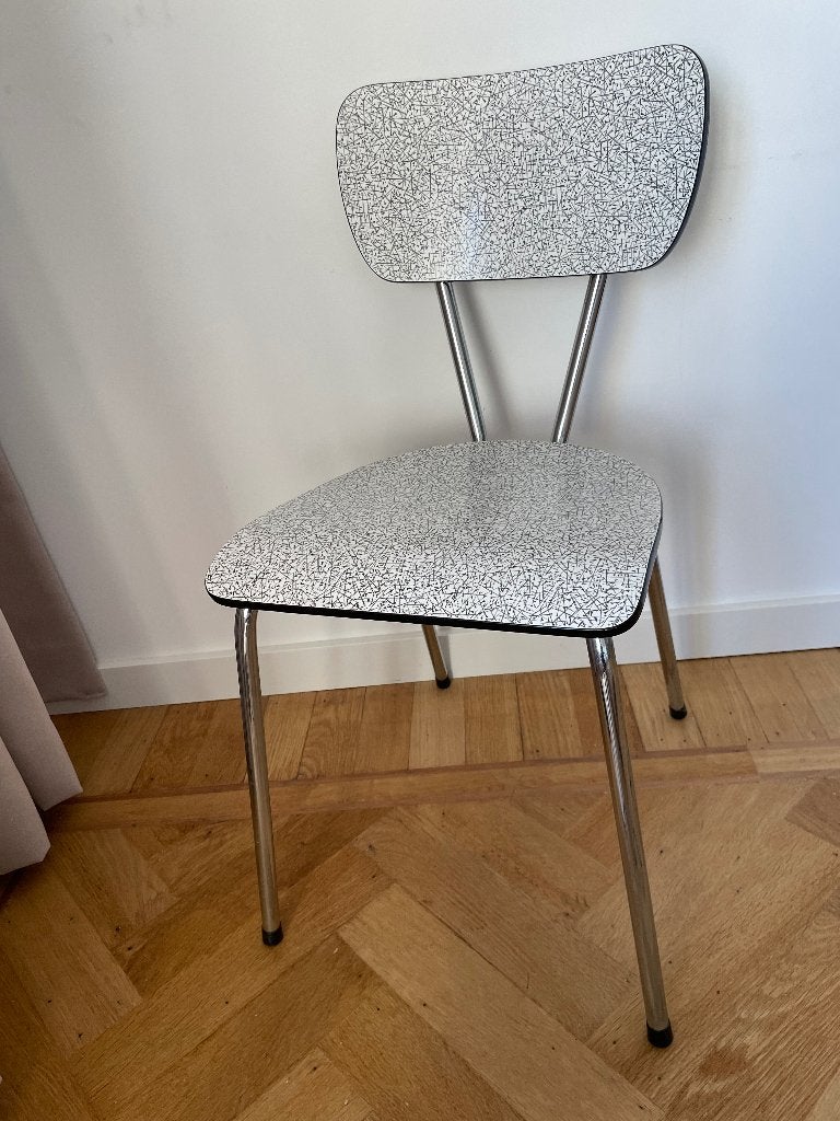 Set van vier formica stoelen, Maison & Meubles, Enlèvement, Comme neuf, Blanc, Quatre