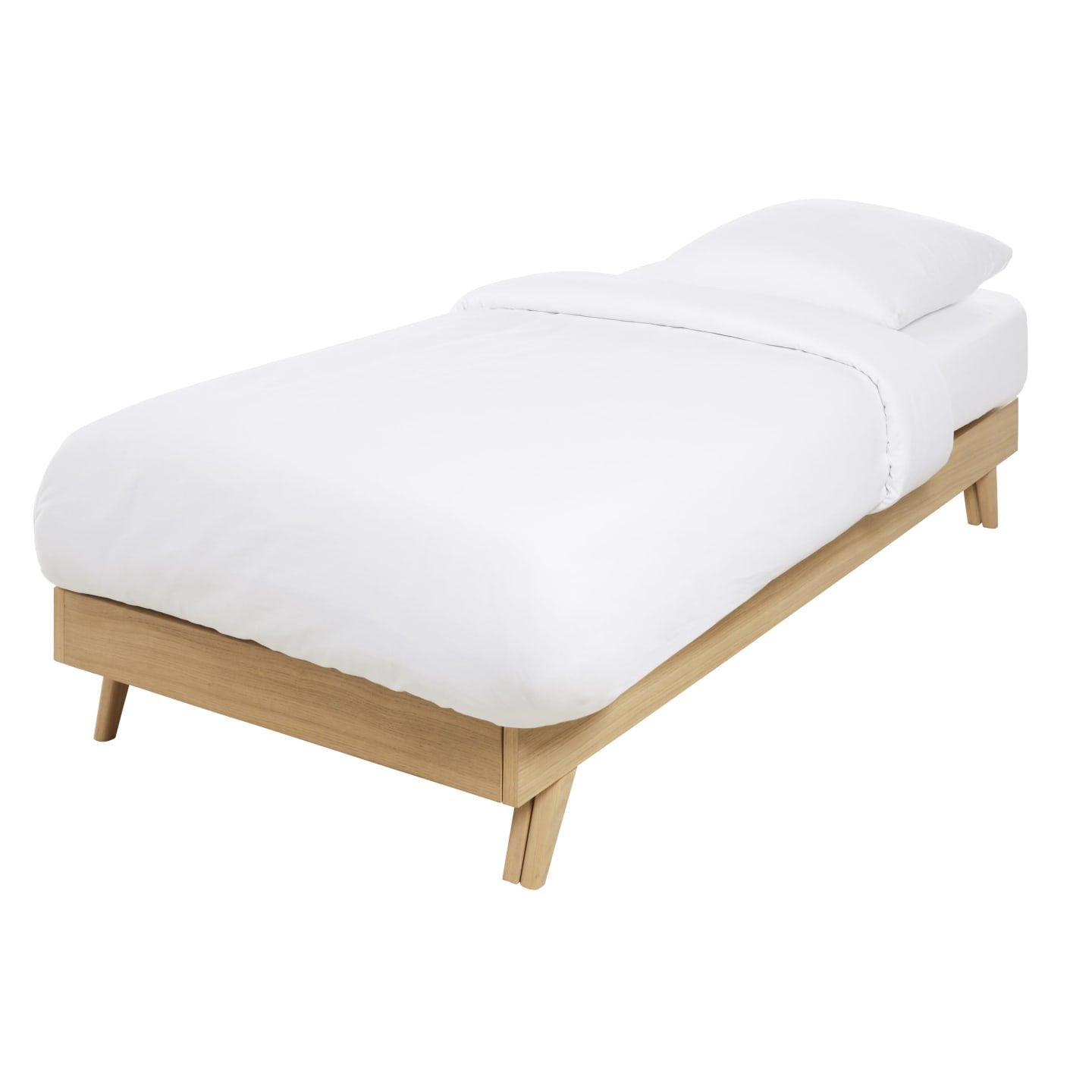 Lit extensible 90x200/180x200 + 2 matelas, 90 cm, Beige, Enlèvement, 200 cm