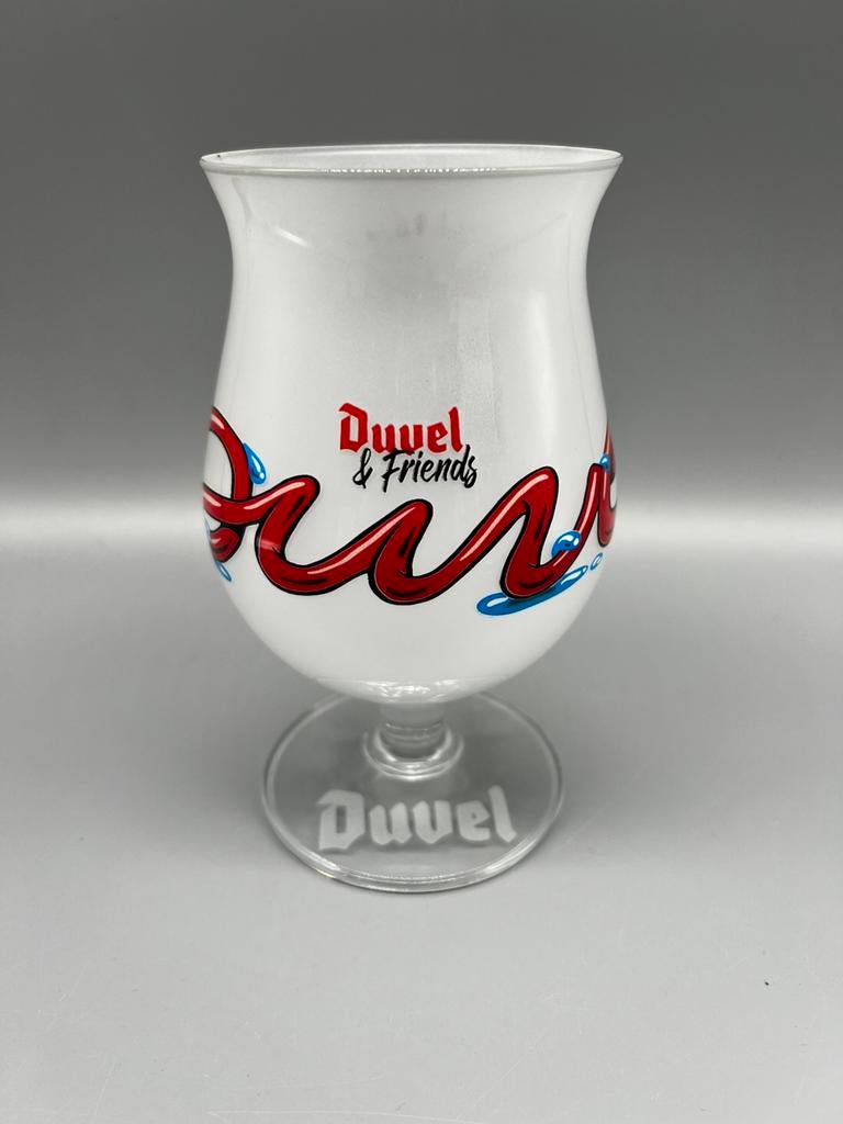 Duvel glas brandweer Puurs gezandstraald, Ophalen of Verzenden, Zo goed als nieuw, Duvel