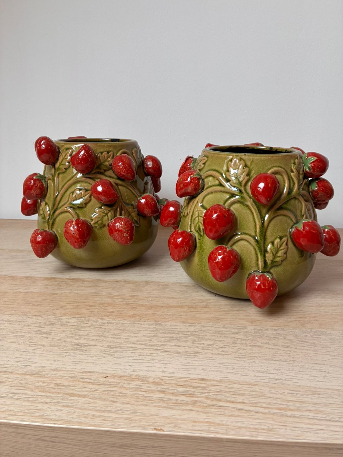 Vase collection fraises, Enlèvement, Neuf, Vert, 26 cm