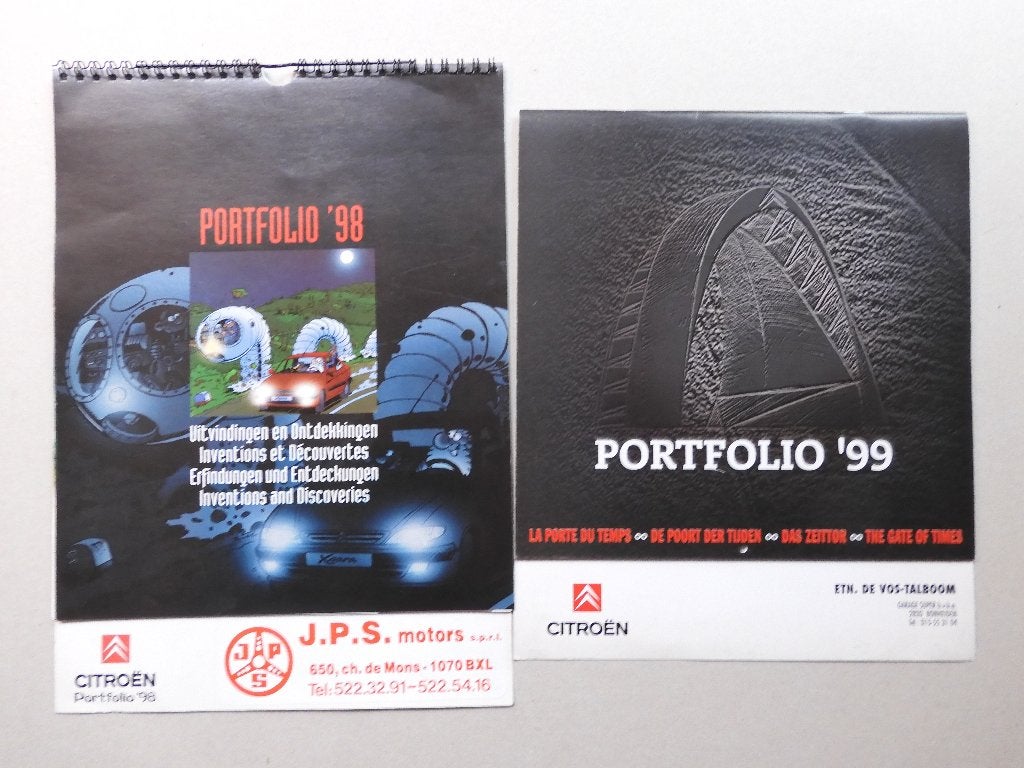 2x Citroën kalender 1998-1999 - striptekenaars - viertalig, Verzamelen, Ophalen of Verzenden, Overige figuren, Zo goed als nieuw