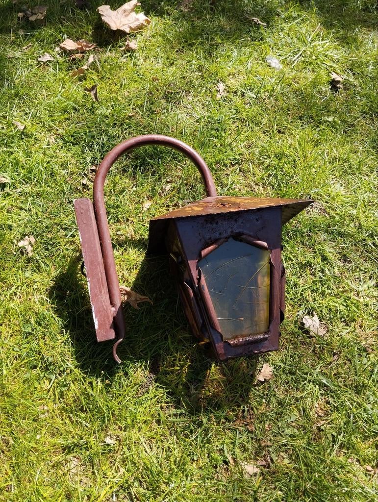 Authentieke rode lamp, Tuin en Terras, Ophalen of Verzenden