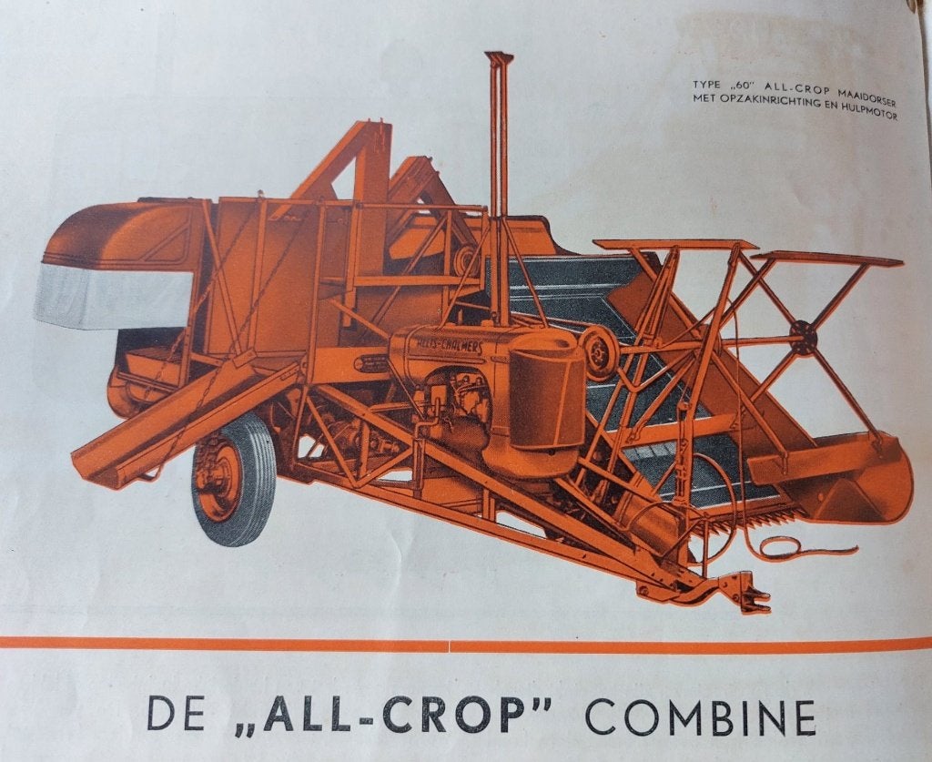Gezocht Allis Chalmers All-Crop combine/maaidorser, Enlèvement, Utilisé