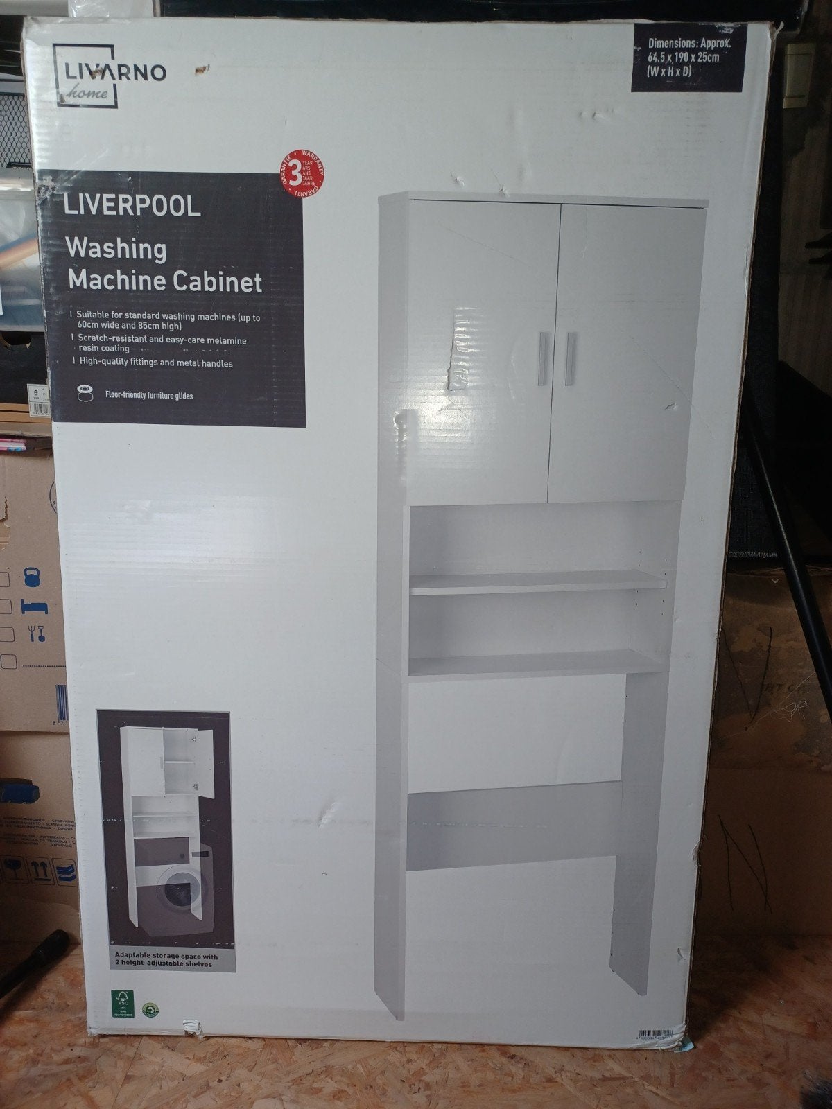 Armoire blanche Livarno Home pour machine à laver, Neuf, Avec porte(s), 25 à 50 cm, Moins de 150 cm