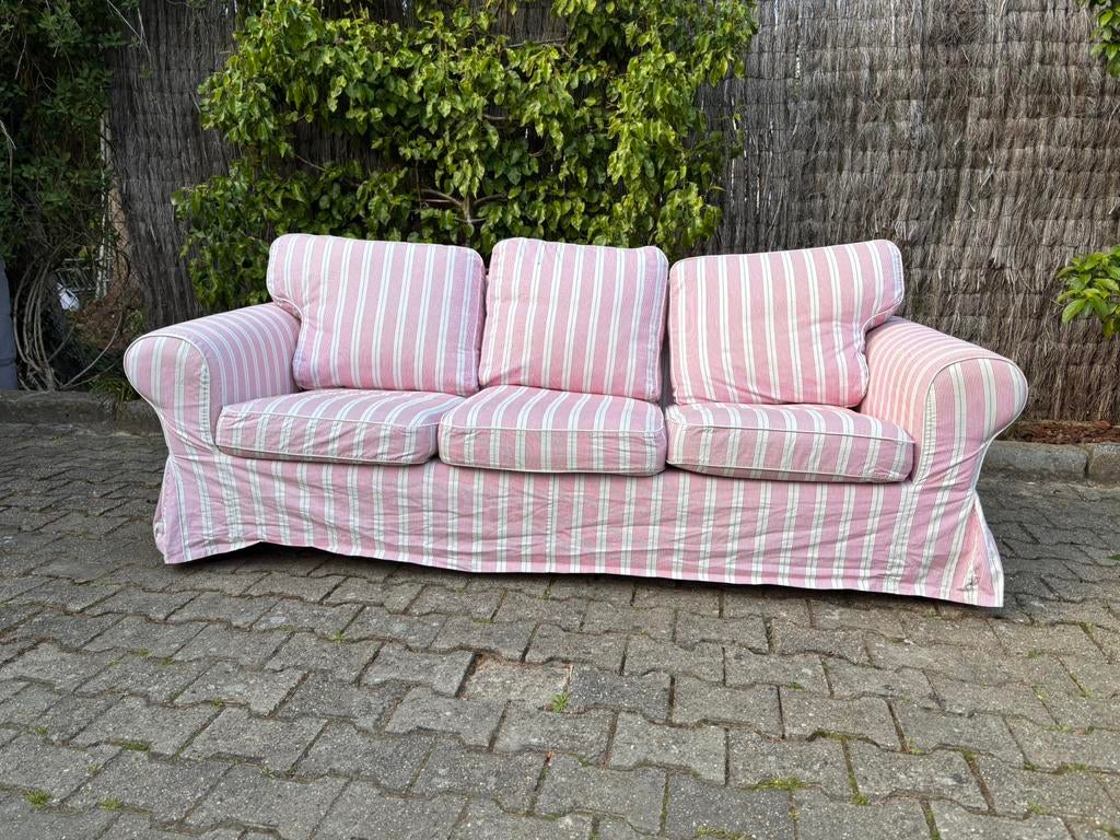 Canapé 3 places EKTORP avec 2 housses, Maison & Meubles, Trois personnes, Banc droit, Enlèvement, Utilisé