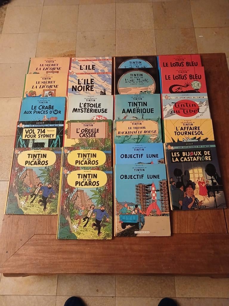 22 BD Kuifje Hergé, Meerdere stripboeken, Ophalen of Verzenden, Gelezen, Hergé