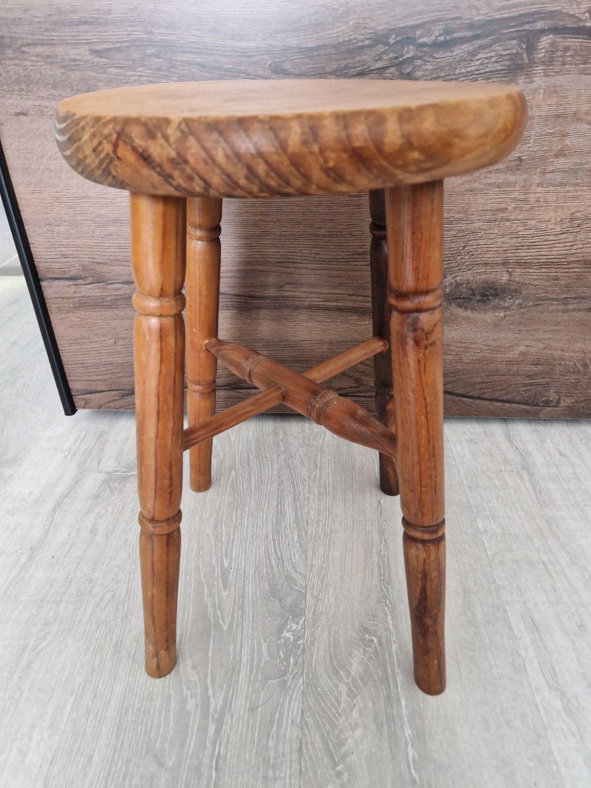 Antiek of vintage houten krukje, Ophalen, Zo goed als nieuw, Overige materialen