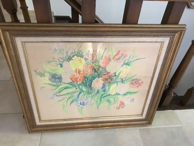peintures, bouquet de fleurs, Encadré, Aquarelle, Enlèvement, Autres styles