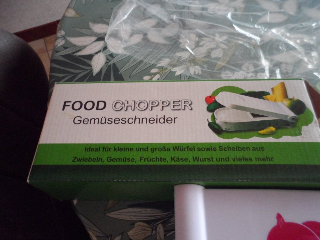groentesnijder Food Chopper en gratis can caps, Autres types, Enlèvement ou Envoi, Comme neuf, Plastique