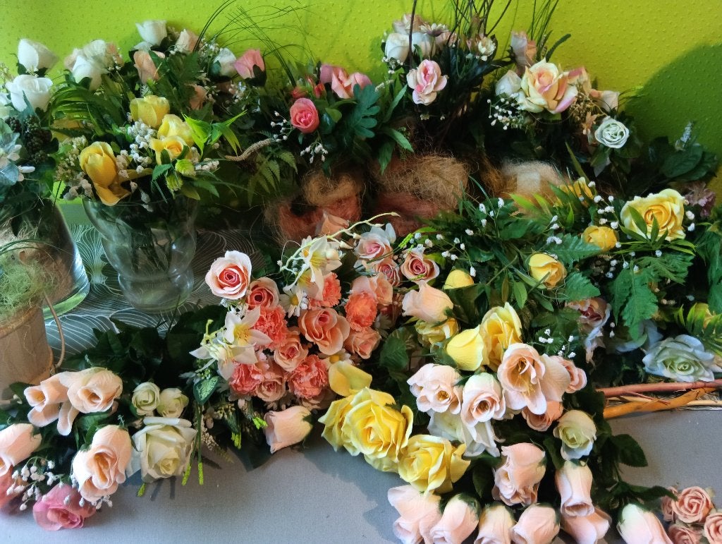 Fleurs artificielles - à la pièce ou bouquet, Enlèvement ou Envoi, Neuf, Bouquet, Fait main