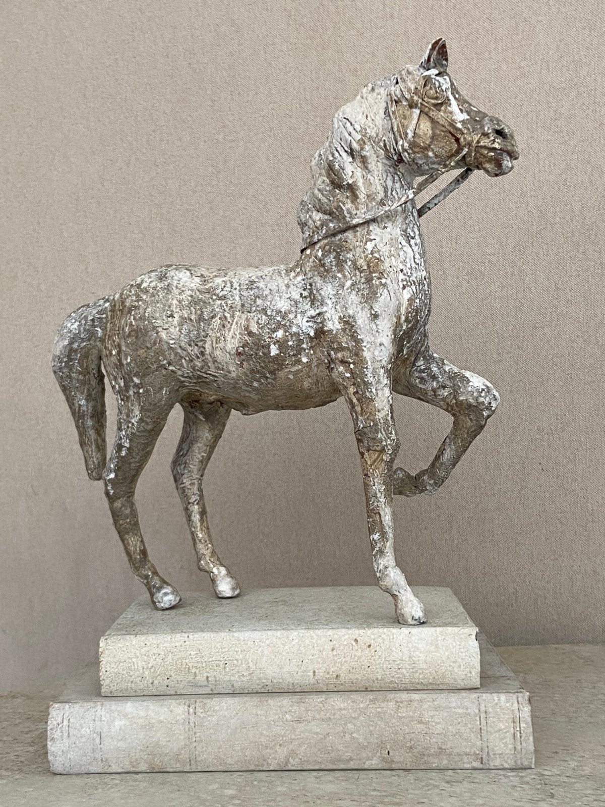 Paardje decoratie beeld interieur patina landelijke stijl, Ophalen of Verzenden