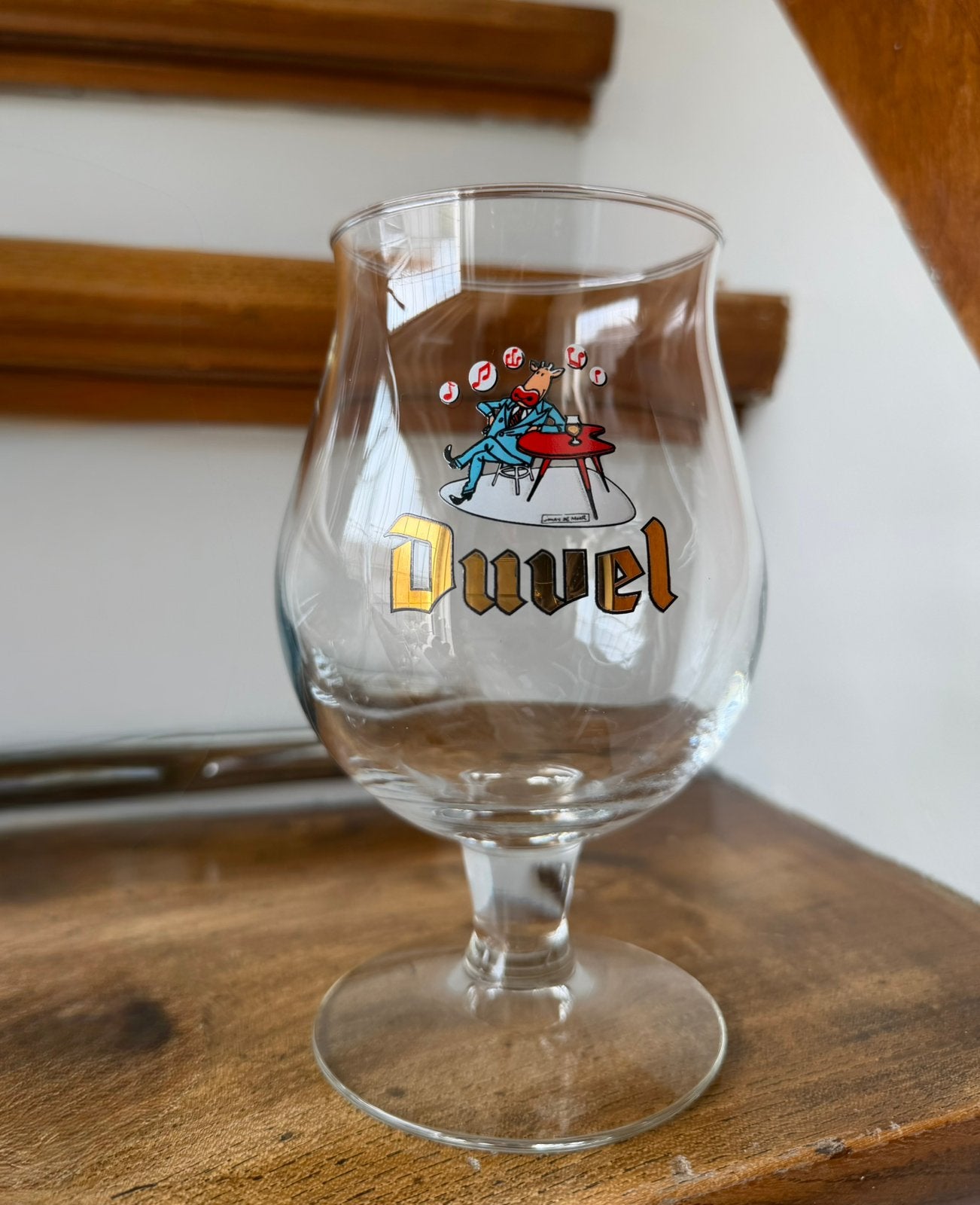 Duvel bierglas Kobe de Koe 2003, Verzamelen, Biermerken, Ophalen of Verzenden, Zo goed als nieuw, Glas of Glazen, Duvel