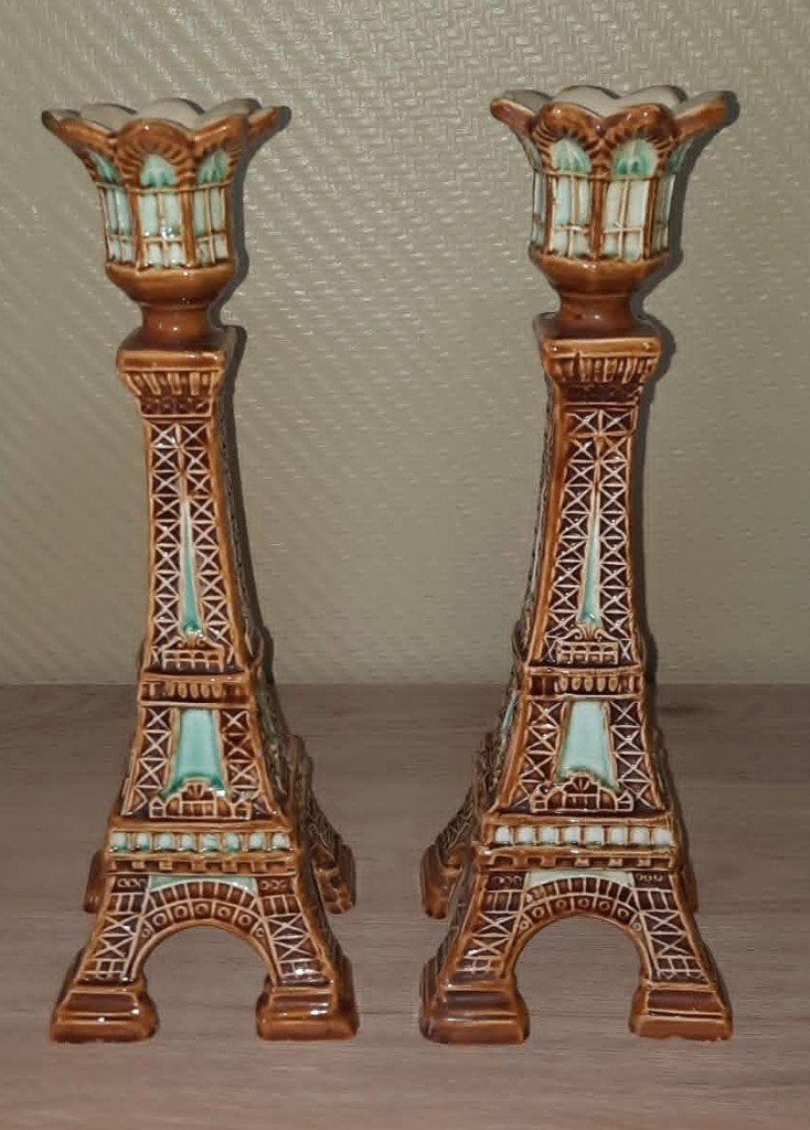 Een paar kandelaars uit de Eiffeltoren in Nimy ? Onnaing?, Ophalen of Verzenden