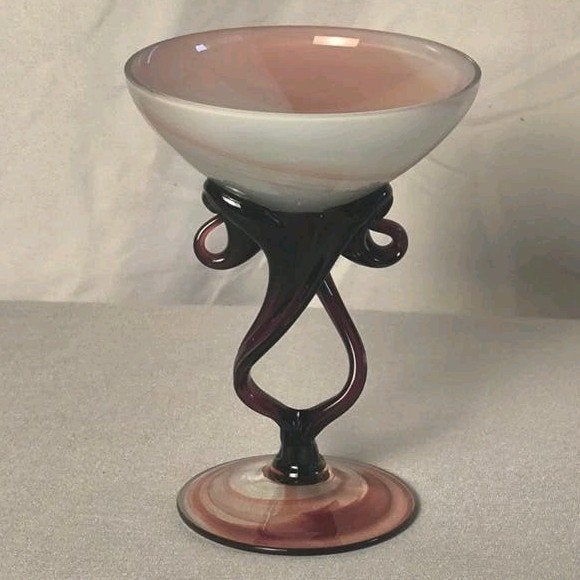 Vintage Jozefina Krosno 'Jellyfish' glazen coupe, Antiek en Kunst, Ophalen of Verzenden