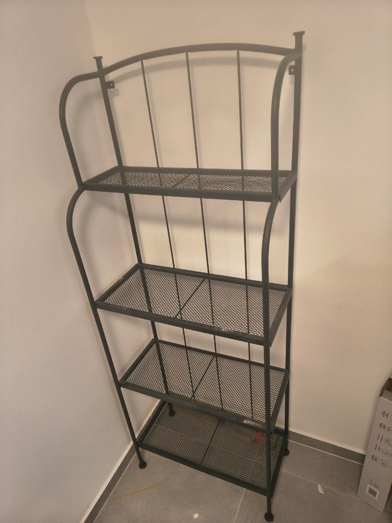 Black Metal Shelving Unit (4 Tiers), Enlèvement