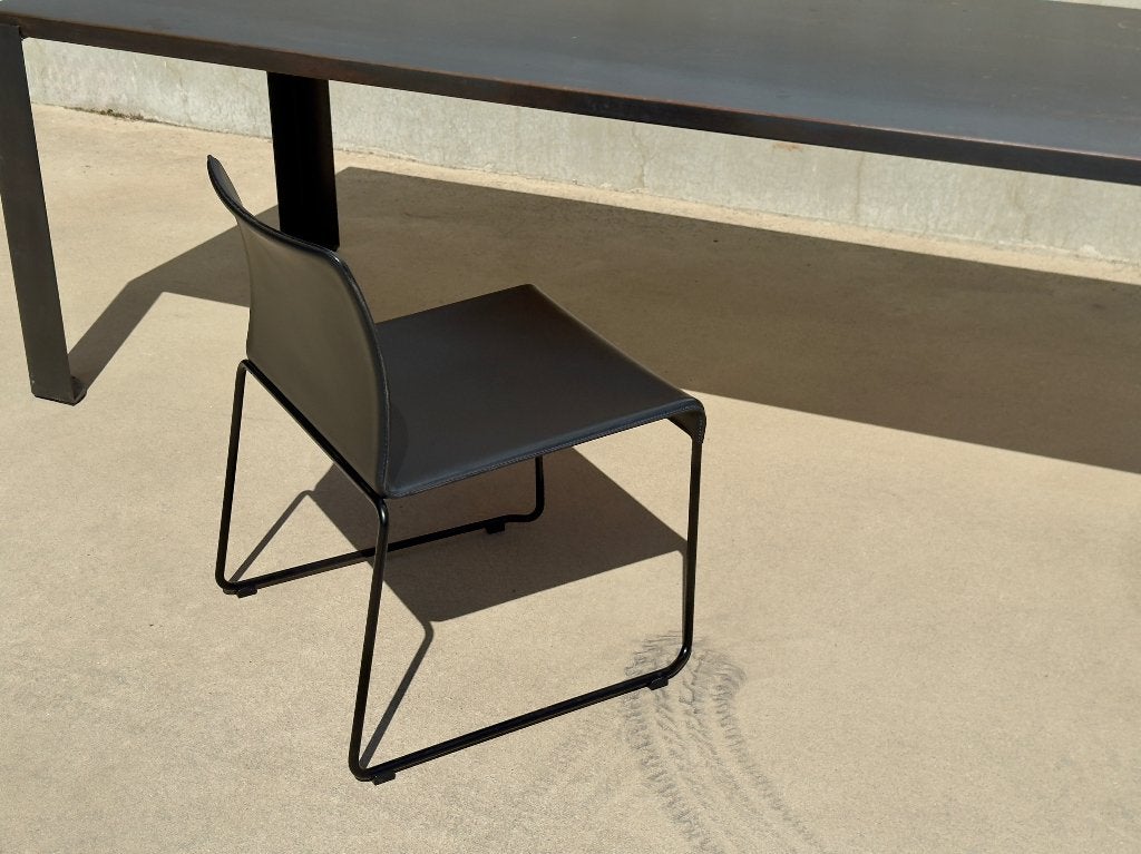 Chaise design en cuir italien MATTEO GRASSI noire, Baxter B&B Italia Wittmann Thonet Vitra Minotti Flexform, Enlèvement ou Envoi