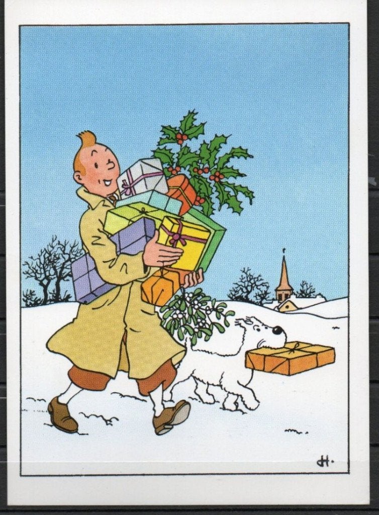 Grande carte postale : Hergé : Tintin/Kuifje - neige (2), Verzamelen, Postkaarten | Themakaarten, Ophalen