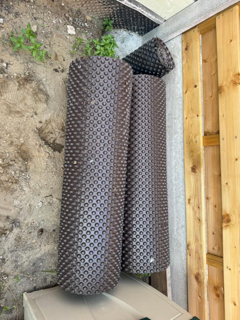 1m brede Noppenfolie voor tegen buitenmuur, Enlèvement, Neuf, 15 m² ou plus, Film