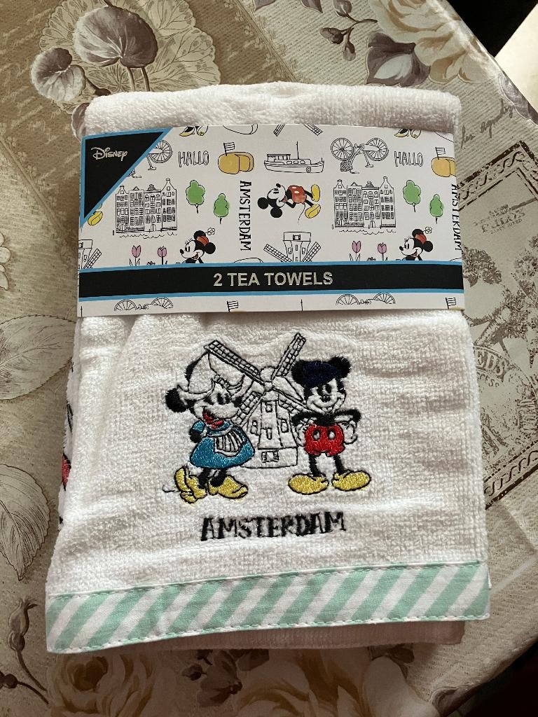 Nieuwe set van 2 Disney theedoeken ( Amsterdam ), Ophalen of Verzenden, Mickey Mouse, Nieuw