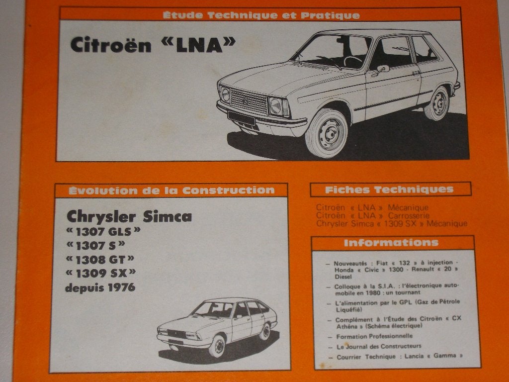 revue technique citroen LNA 652cc de 1978-1982, Enlèvement ou Envoi