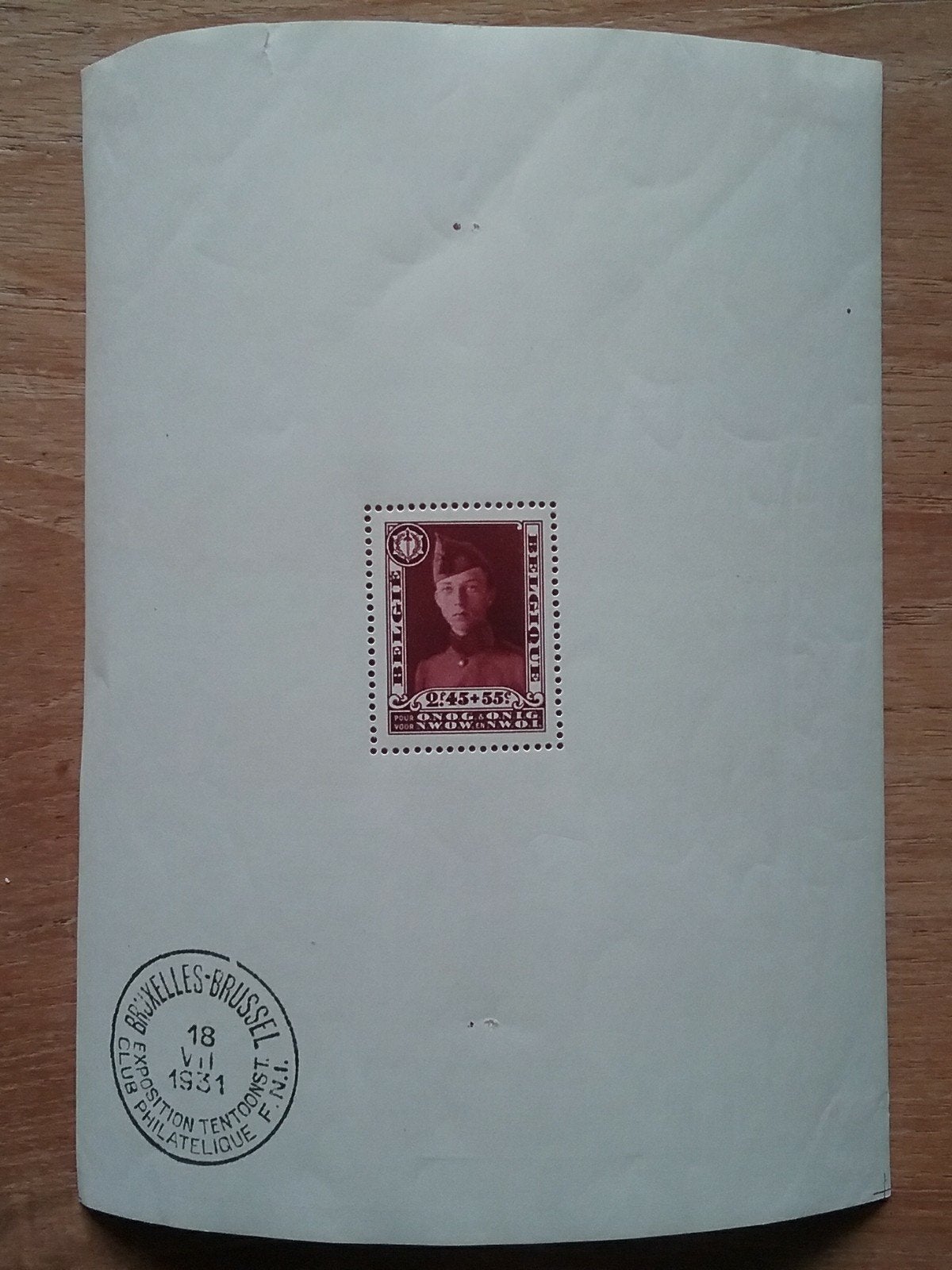 BELGIQUE: BLOC 3 NEUF* ALBERT CAPORAL 1931 TIMBRE OK/PLIURES, Enlèvement ou Envoi, Neuf