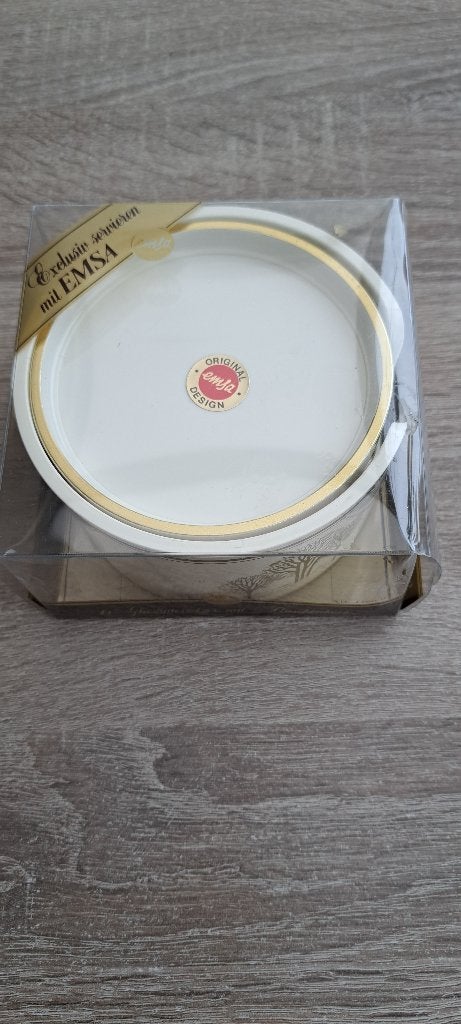 Vintage onderzetters Emsa, Huis en Inrichting, Woonaccessoires | Onderzetters, Ophalen, Glasonderzetter, Beige, Overige materialen