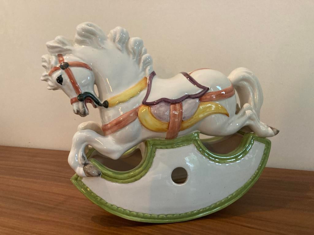 Keramisch hobbelpaard – Made in Italy – vintage decoratie, Ophalen of Verzenden, Brocante