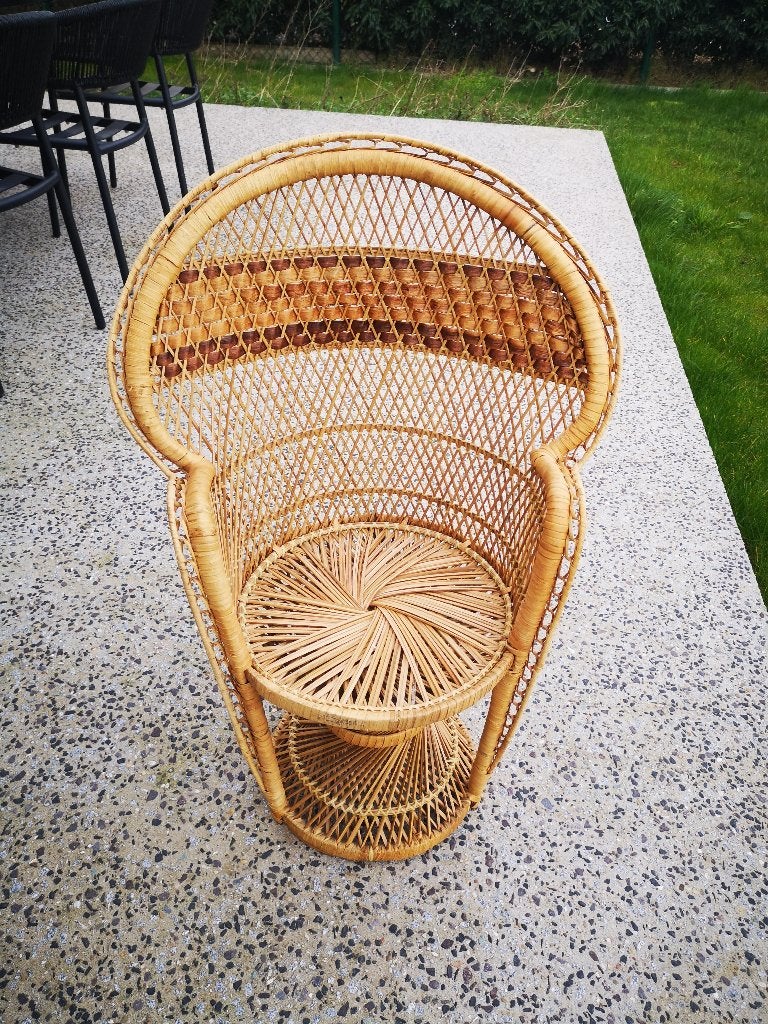 rotan / emanuelle stoel, Huis en Inrichting, Ophalen, Zo goed als nieuw, Riet of Rotan, Eén