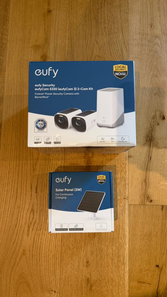 Eufycam S330 2-Cam Kit + Homebase 3 + Extra Solar Panel, Ophalen of Verzenden, Nieuw, Buitencamera