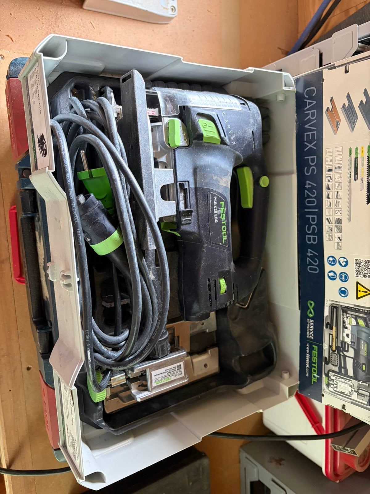 Festool Carvex PSB 420 EBQ, Ophalen of Verzenden, Gebruikt, Minder dan 600 watt, Decoupeerzaag