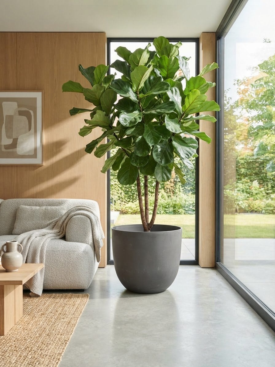Grote antraciete design plantenbak / vaas, Tuin en Terras, Ophalen of Verzenden