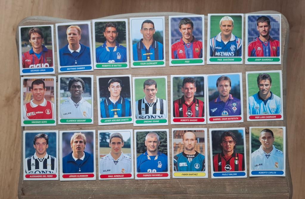 Panini 21 images european football stars Zidane Baggio etc, Enlèvement ou Envoi