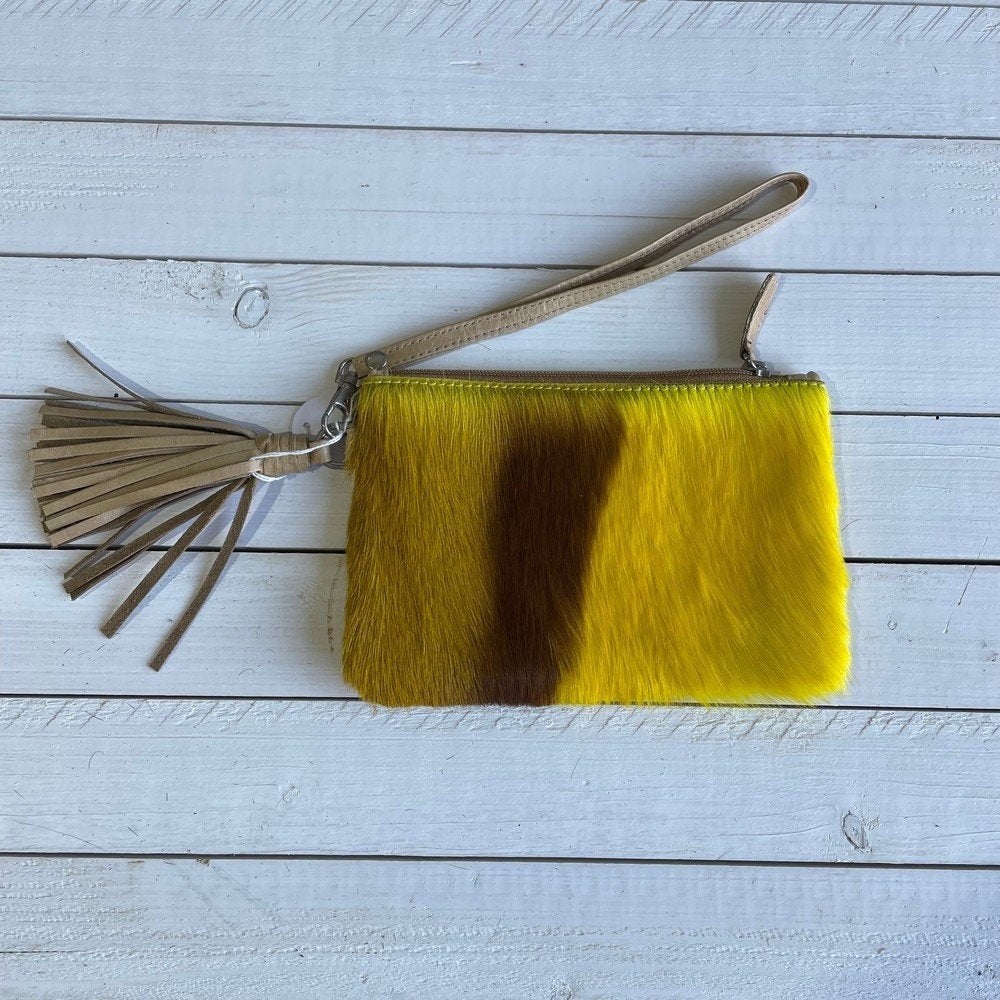 Tas Ann springbok geel 20x14cm #A-5 | Lederstore, Handtassen en Accessoires, Ophalen of Verzenden, Nieuw, Geel, Handtas