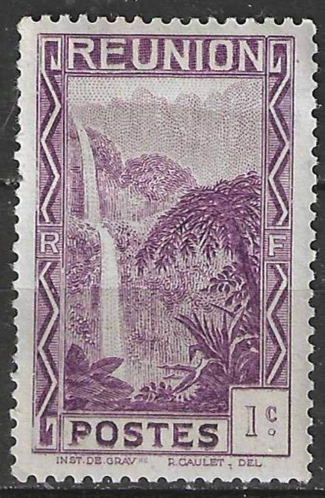 Réunion 1933/1938 - Yvert 125 - Cascade de Salazie (PF), Envoi, Non oblitéré