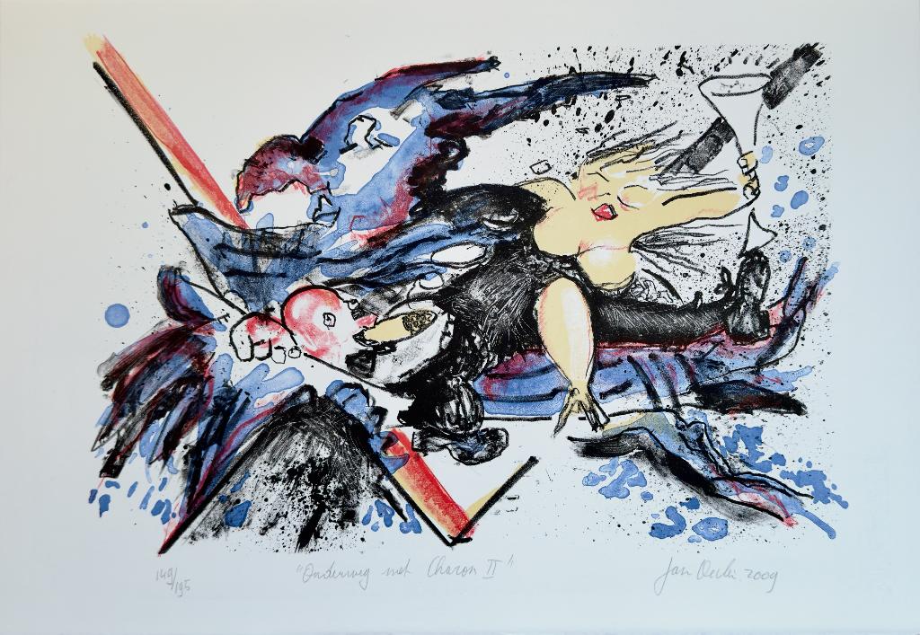Litho door Jan Decleir (gesigneerd, limited edition), Enlèvement ou Envoi