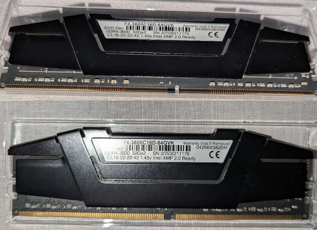 G.Skill Ripjaws V F4-3600C16D-64GVK, Computers en Software, RAM geheugen, Gebruikt, DDR4, Ophalen of Verzenden, Desktop