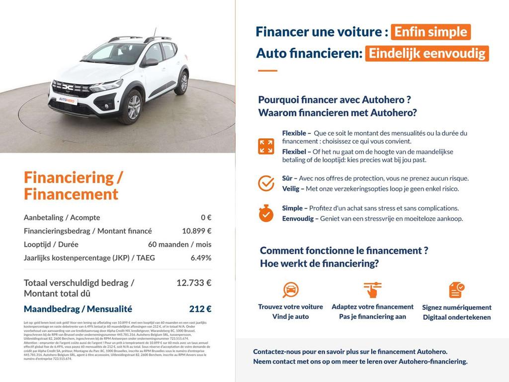 Dacia Sandero 1.0 TCe Stepway Expression, Autos, Achat, 5 portes, Tissu, 999 cm³